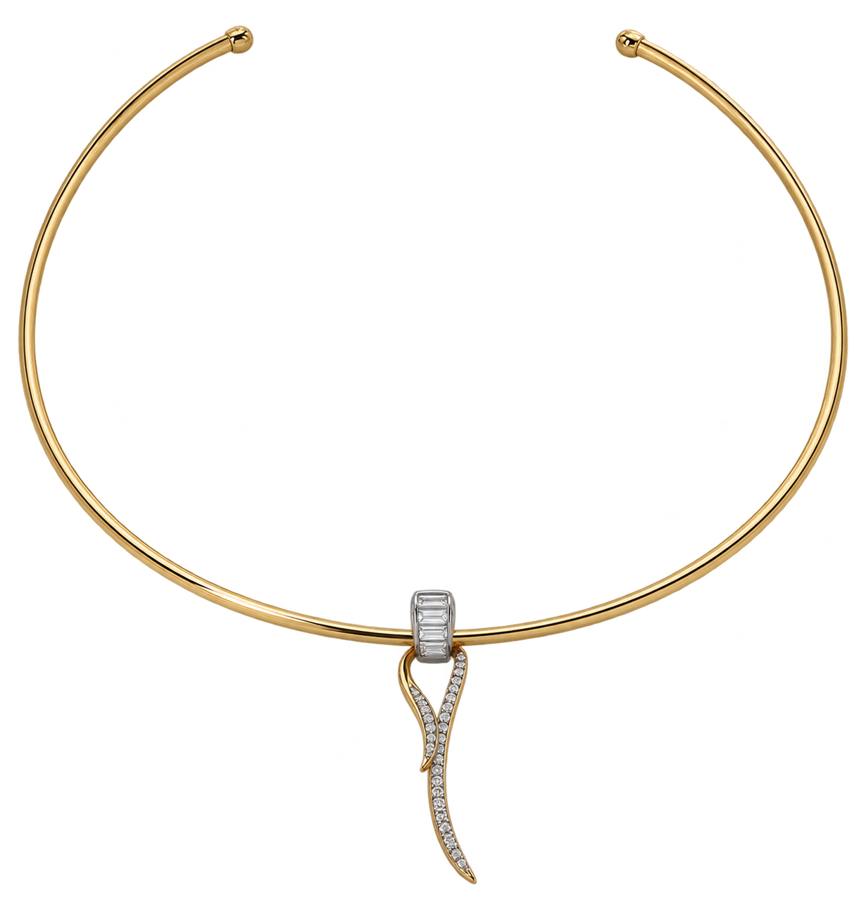 Colar Círculo de Luz dourado com pendente de cristais