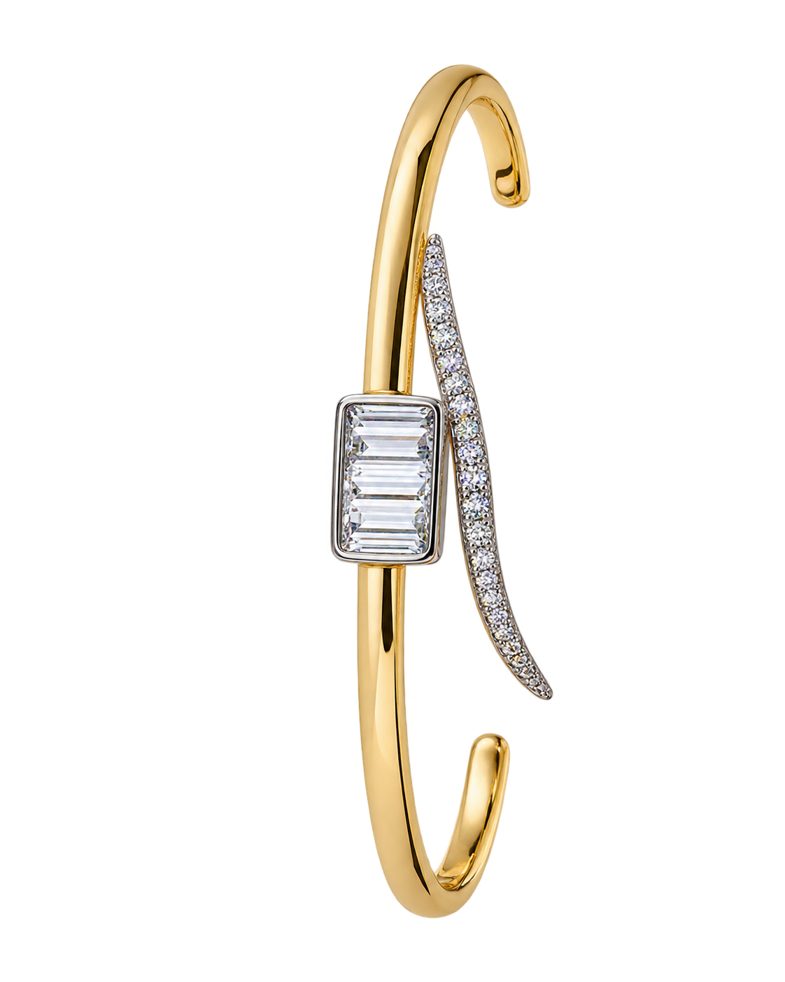 Pulseira Estrutura dourada com cristal retangular